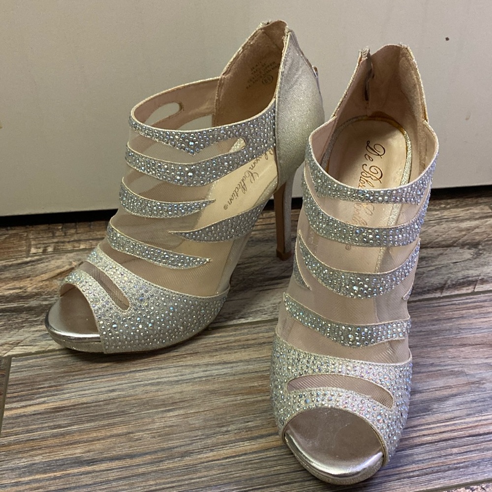 Slip on rhinestone stilettos size 8.5
